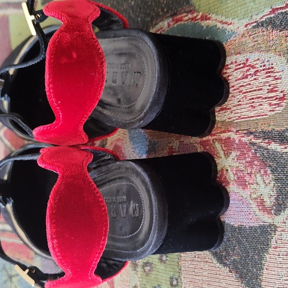 MARNI Velvet Suede Metallic Mary Jane Heels Size 40 - Picture 4 of 7